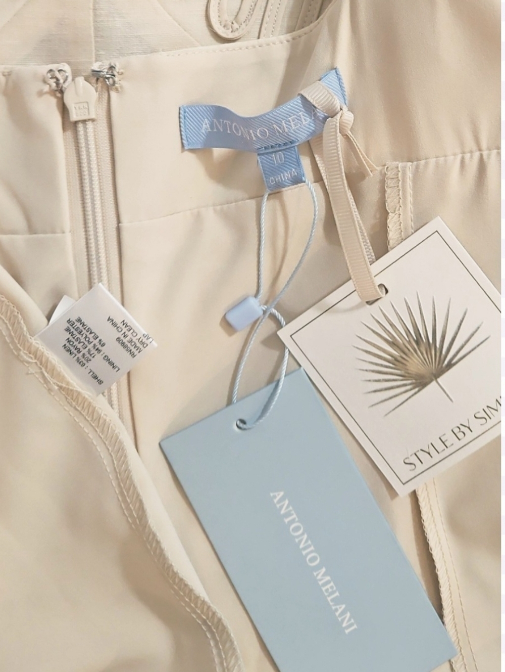 NWT Antonio Melani x Simkins Page Soutache Linen Maxi 10 - Picture 13 of 14